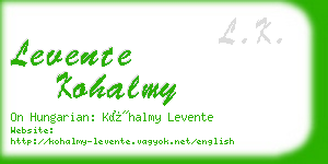 levente kohalmy business card